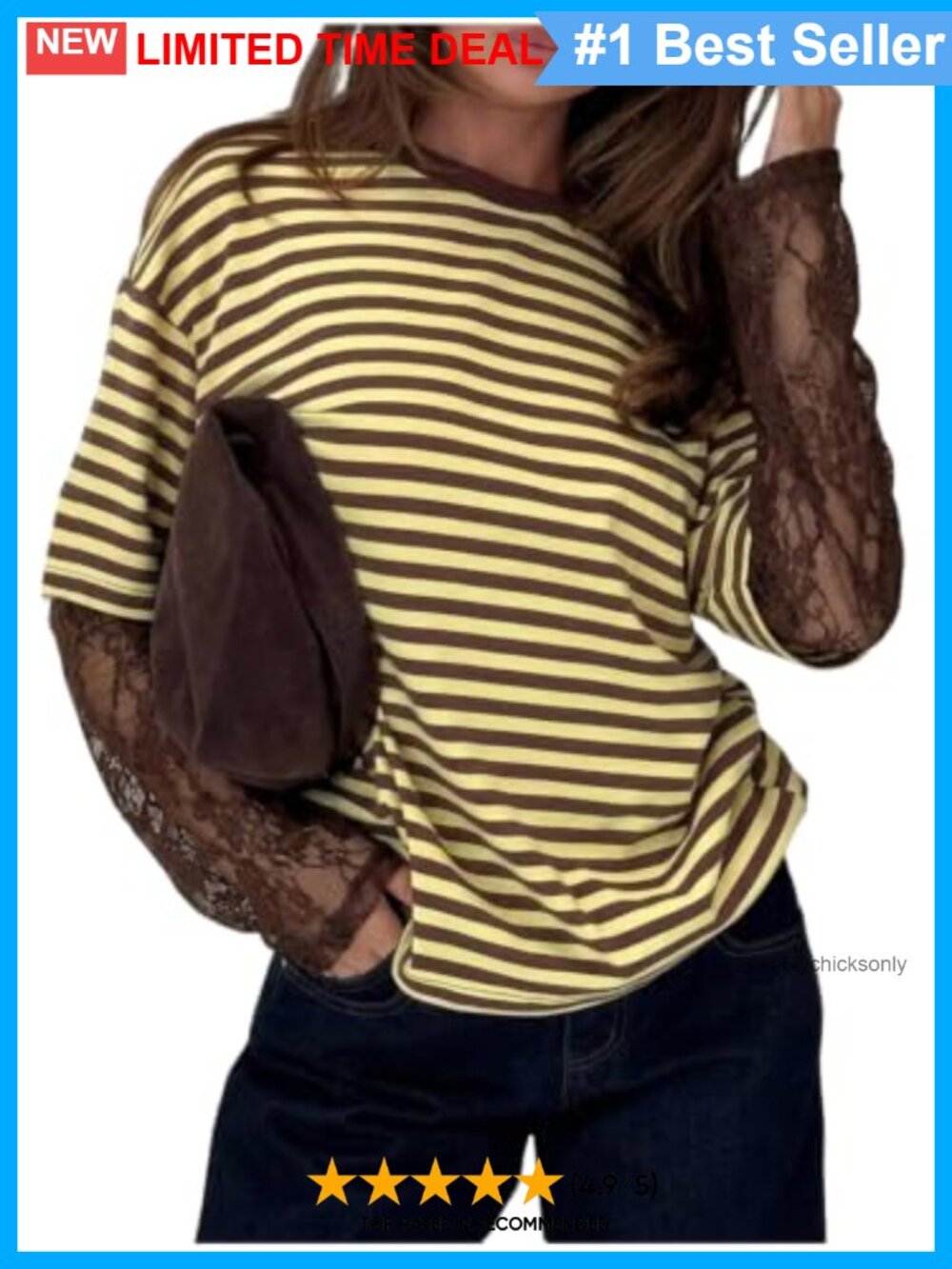 Oversized Striped Long Sleeve Lace Y2K Graphic Party Top